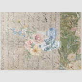  ventilator, Bouquet Blue White Vase-decoupage Tissuepapier (Voorkant)