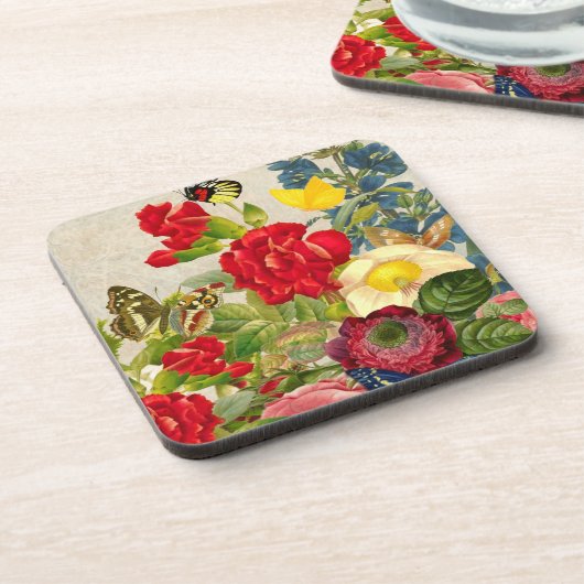  ventilator Bouquet met Butterflies Bier Onderzetter (Linkerzijde)