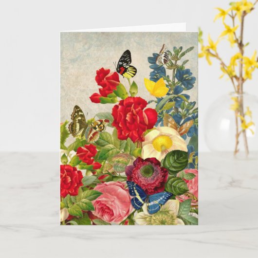 ventilator Bouquet met Butterflies Kaart (Gele Bloem)