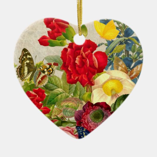 ventilator Bouquet met Butterflies Keramisch Ornament (Voorkant)