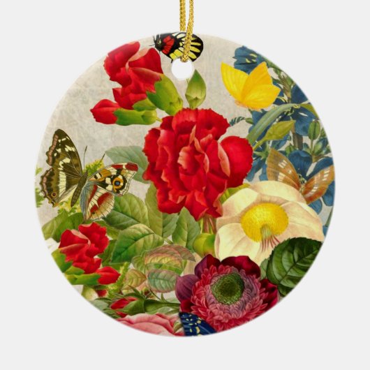  ventilator Bouquet met Butterflies Keramisch Ornament (Voorkant)