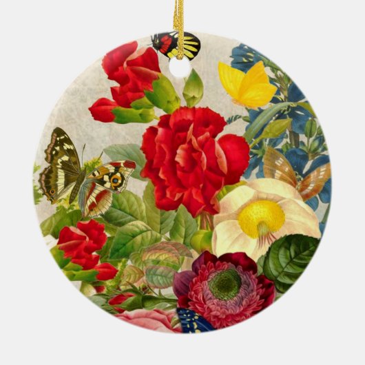  ventilator Bouquet met Butterflies Keramisch Ornament (Achterkant)