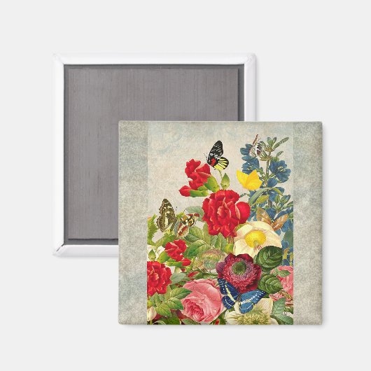  ventilator Bouquet met Butterflies Magneet (Voorkant / Achterkant)