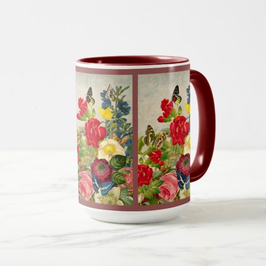  ventilator Bouquet met Butterflies Mok (Voorkant rechts)