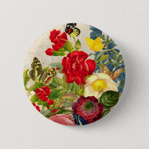 ventilator Bouquet met Butterflies Ronde Button 5,7 Cm