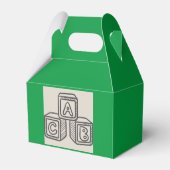 Ventilator box, groen met alfabet Blocks Baby show Bedankdoosjes (Achterkant)