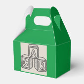 Ventilator box, groen met alfabet Blocks Baby show Bedankdoosjes (Voorkant Zijde)