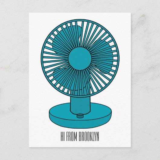 Ventilator cartoon illustratie  briefkaart (Voorkant)