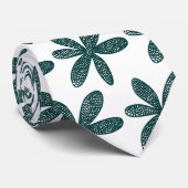 ventilator - Donkergroen op wit Stropdas (Opgerold)