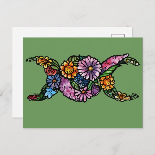 Ventilator driedubbele moonsymbool zonder blokje briefkaart (Voorkant / Achterkant)