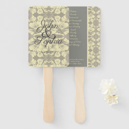 Ventilator en grijze Floral bruiloft Handwaaier