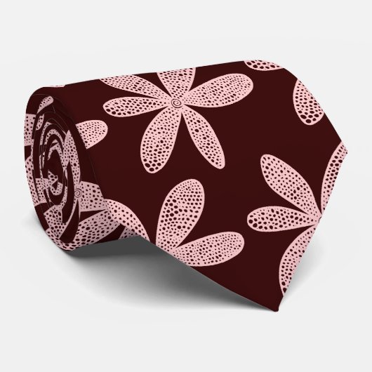 ventilator - Faded roze op donkerbruin Stropdas (Opgerold)