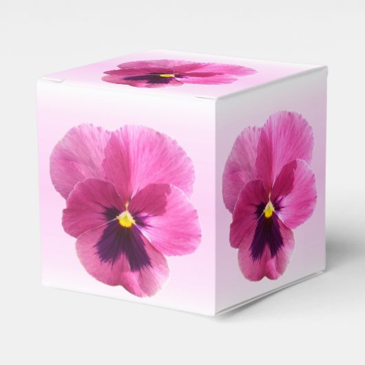 Ventilator/Gift Box - Donkerroze Roze Pansy Bedankdoosjes (Voorkant Zijde)