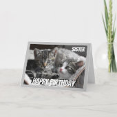 Ventilator hart zuster Birthday Cat Animal Kaart (Voorkant)