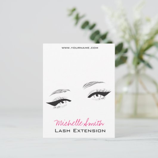 Ventilator met lange wanden, eyeliner Lash Extensi Briefkaart (Staand voorkant)