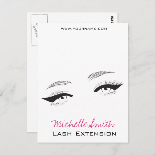 Ventilator met lange wanden, eyeliner Lash Extensi Briefkaart (Voorkant / Achterkant)