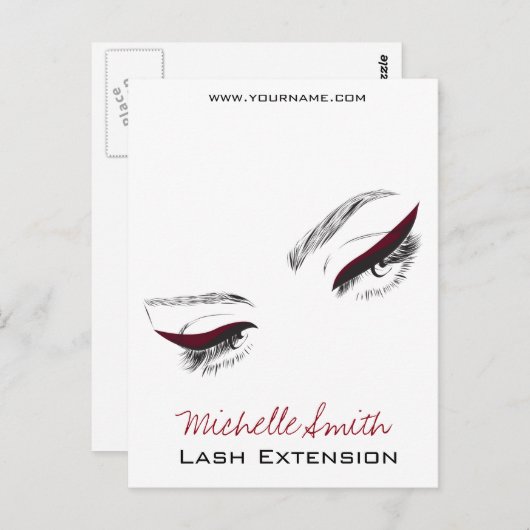 Ventilator met lange wanden, eyeliner Lash Extensi Briefkaart (Voorkant / Achterkant)