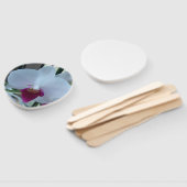 Ventilator met witte en paarse orchidee handwaaier (Niet-gemonteerd)