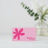  ventilator - Neon Red FF0066 op roze FBBCD6 Visitekaartje (Staand voorkant)