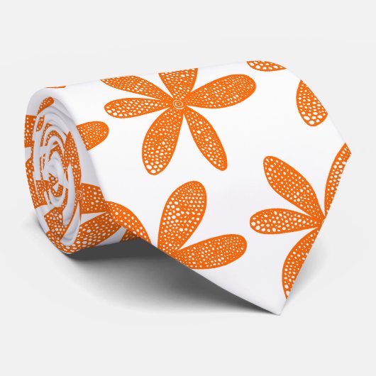 ventilator - Sinaasappel op wit Stropdas (Opgerold)