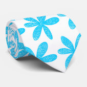  ventilator - Sky Blue op White Stropdas (Opgerold)