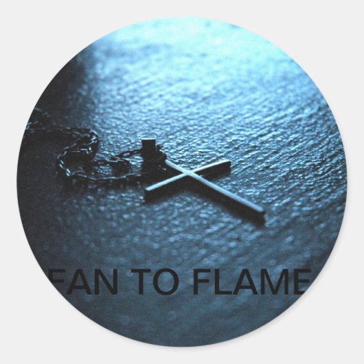 Ventilator tot vlam ronde sticker (Voorkant)
