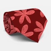 ventilator - Tropisch roze op maroon Stropdas (Opgerold)