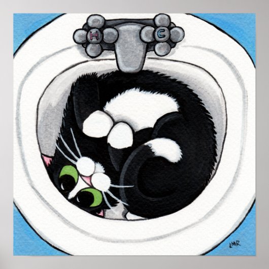 Ventilator (v2) in blauw | Kat art. Poster (Voorkant)