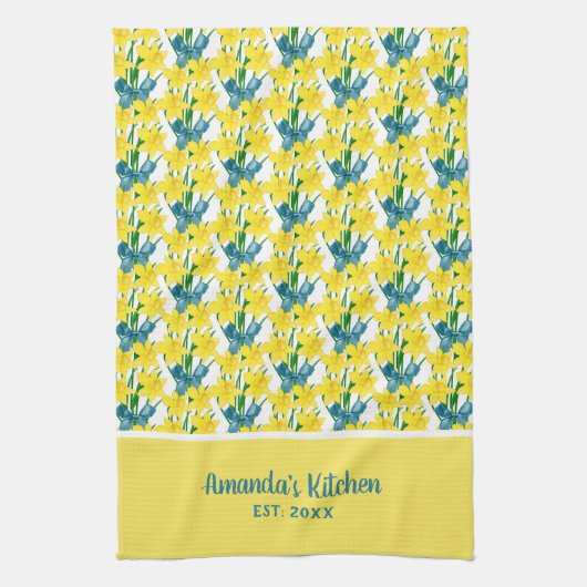 Ventilator van geel deffodils theedoek (Verticaal)