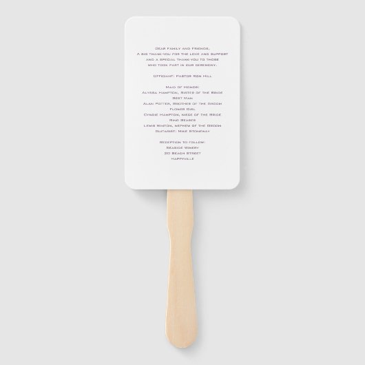 Ventilator van het programma voor het weddenschap  handwaaier (Achterkant)