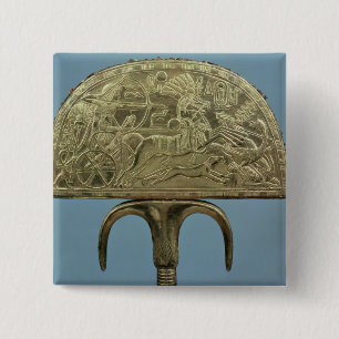 Ventilator van struisvogels uit de tombe van vierkante button 5,1 cm