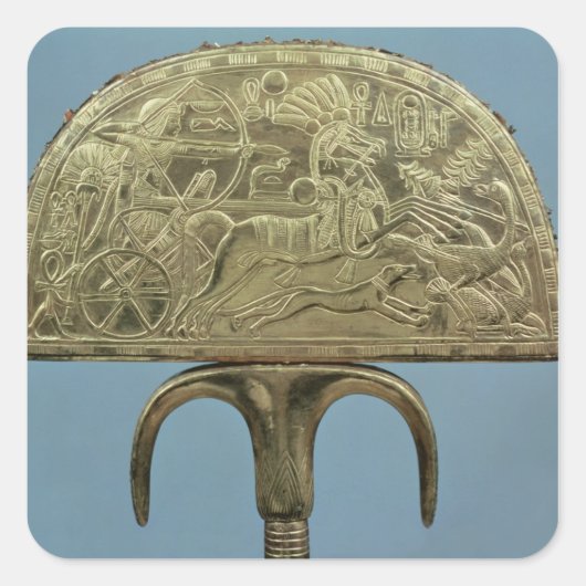 Ventilator van struisvogels uit de tombe van vierkante sticker (Voorkant)