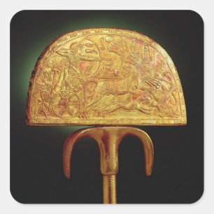Ventilator van struisvogels, van Tutankhamun Vierkante Sticker