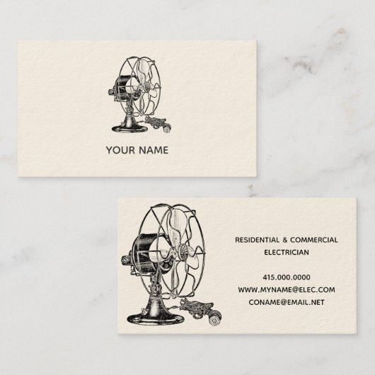  ventilator voor elektriciens visitekaartje (Voorkant / Achterkant)