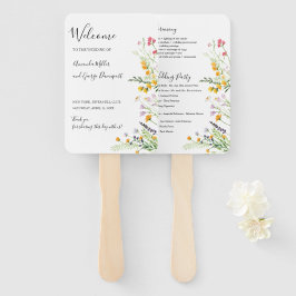 Ventilator voor het huwelijksprogramma Wildbloemen Handwaaier