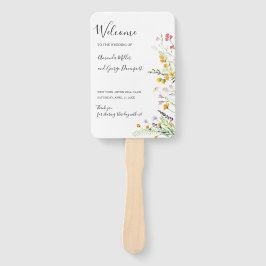 Ventilator voor het huwelijksprogramma Wildbloemen Handwaaier