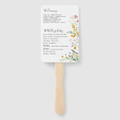 Ventilator voor het huwelijksprogramma Wildbloemen Handwaaier (Achterkant)