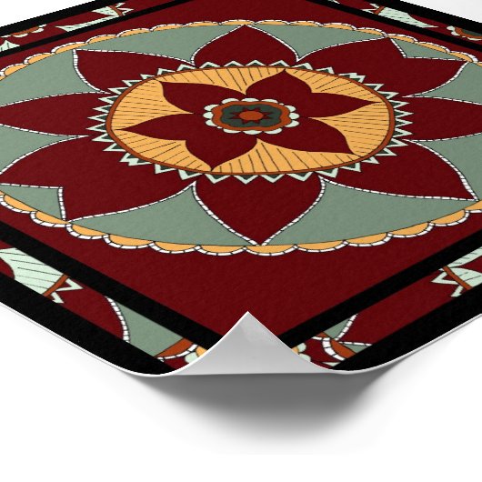 Ventilator voor kunstwerken Mandalafdruk Poster (Hoek)