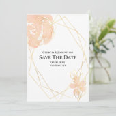 Ventilator waterverf geometrisch goudperk sinaasap save the date (Staand voorkant)