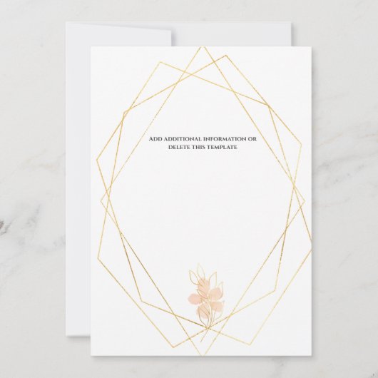 Ventilator waterverf geometrisch goudperk sinaasap save the date (Achterkant)