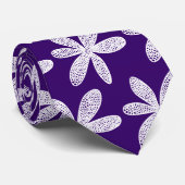  ventilator - Wit op Diep Violet Stropdas (Opgerold)