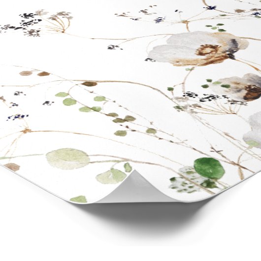 Ventilatoraanblaasbalkteken voor wilde bloemen poster (Hoek)