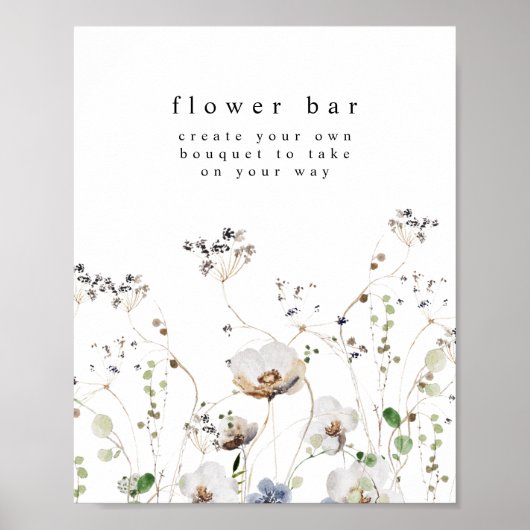 Ventilatoraanblaasbalkteken voor wilde bloemen poster (Voorkant)