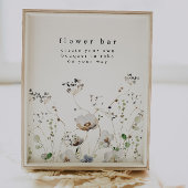 Ventilatoraanblaasbalkteken voor wilde bloemen poster