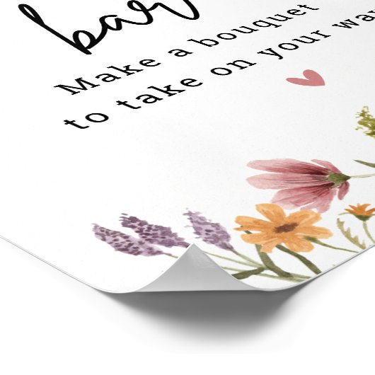 Ventilatoraanblaasbalkteken voor wilde bloemen poster (Hoek)