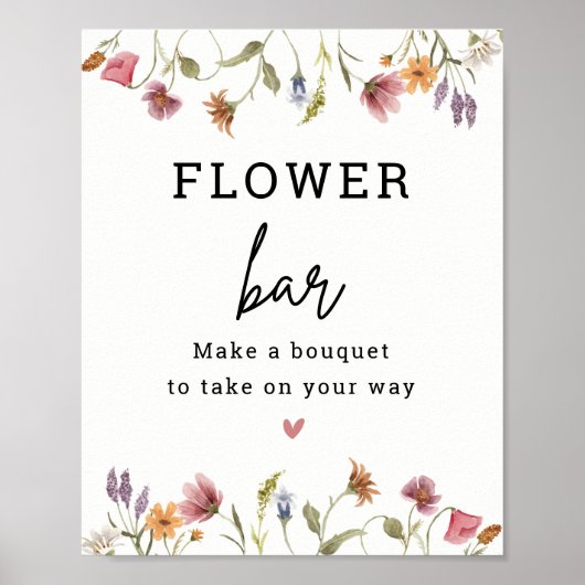 Ventilatoraanblaasbalkteken voor wilde bloemen poster (Voorkant)