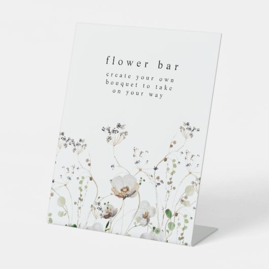 Ventilatoraanblaasbalkteken voor wilde bloemen reclamebord met voetstuk (Voorkant)