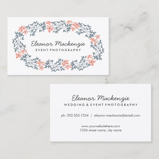  ventilatorbreedte | Waterverf Floral Visitekaartje (Voorkant / Achterkant)