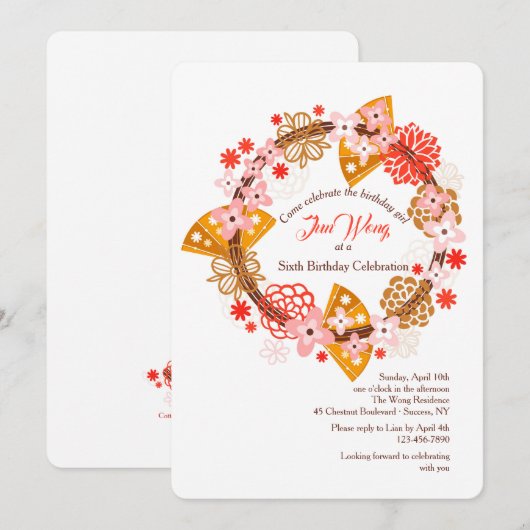 Ventilatoren en bloemen kaart (Voorkant / Achterkant)