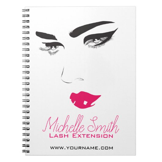 Ventilatoren roze lippen Lash Extensions Notitieboek (Voorkant)
